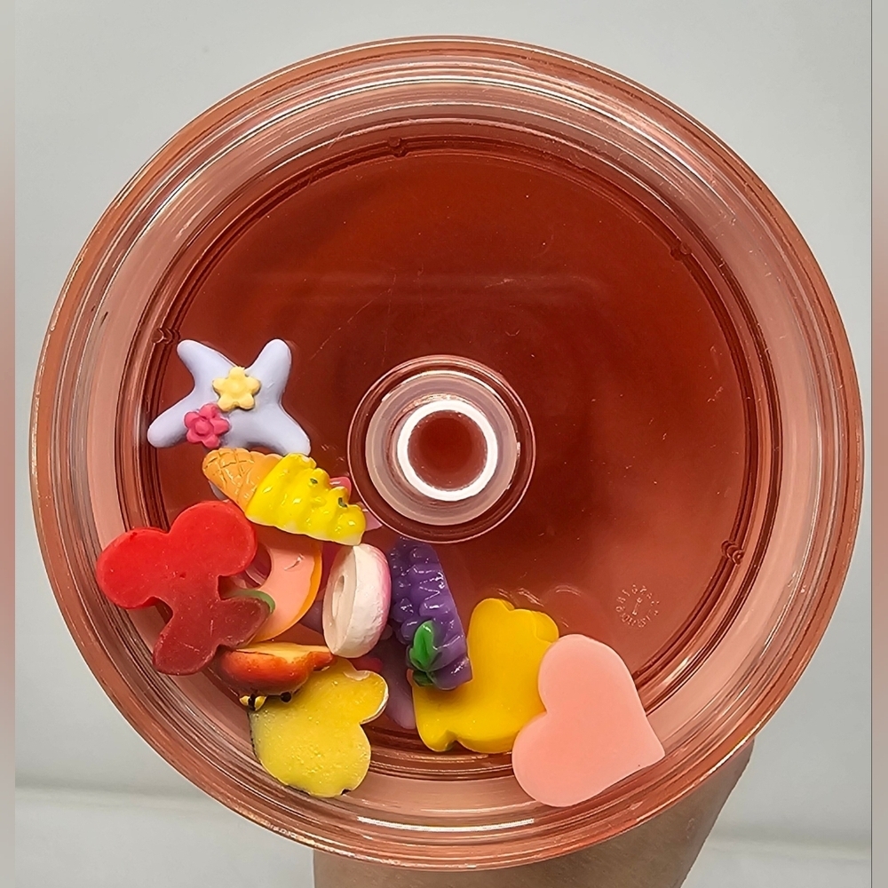 Starbucks 2023 Pink Moon & Stars Decorate Lid Venti 24 Oz Tumbler With Charms - Picture 7 of 11